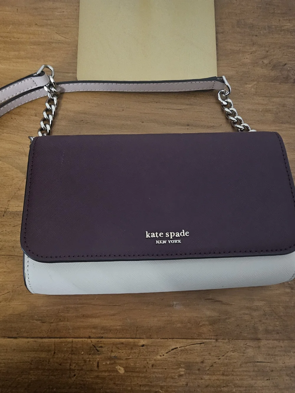 kate spade Two-Tone Purple and Cream Flap Crossbody